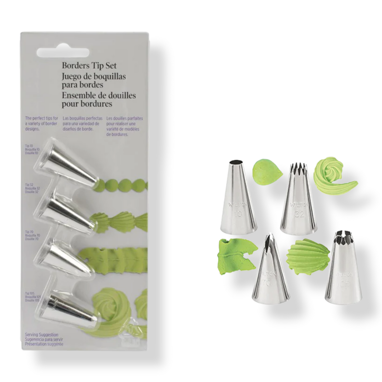 Borders Tip Set for Cake Icing x4