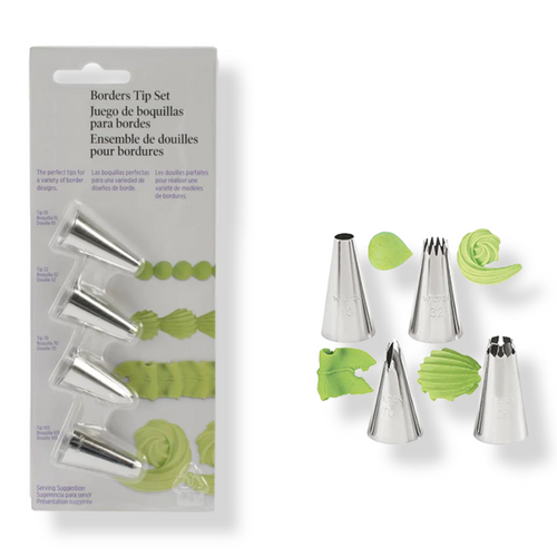 Borders Tip Set for Cake Icing x4