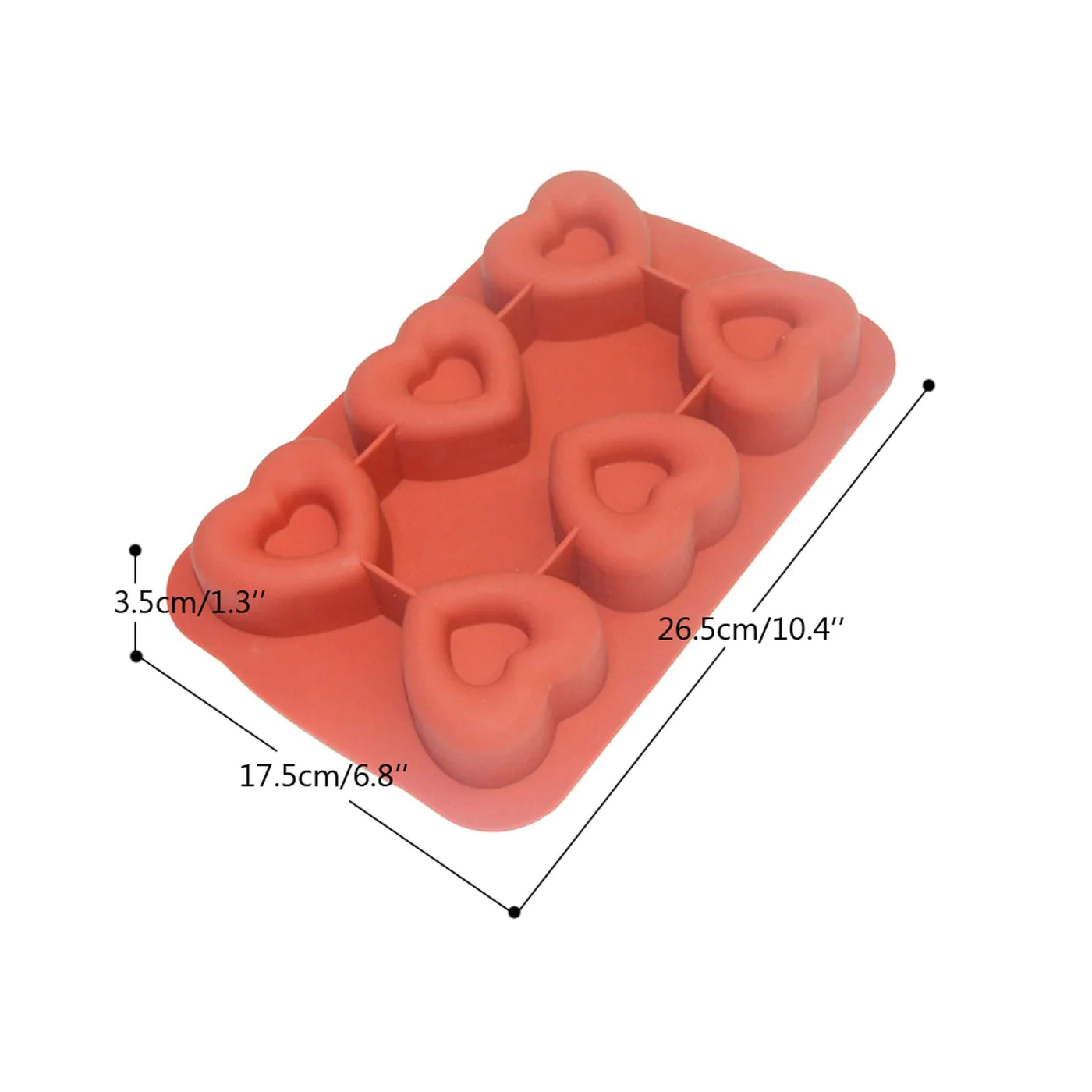 Silicone Heart Shape 6 Cavities